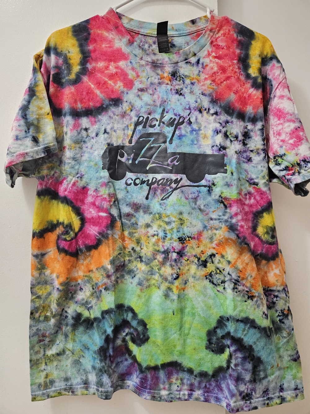 Vintage Tie-Dye Tee - Colorful Grafiti Pizza Company #vintage #tie-dye